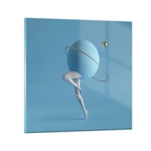 Tablou pe sticlă - Și planetele o iau razna - 30x30 cm