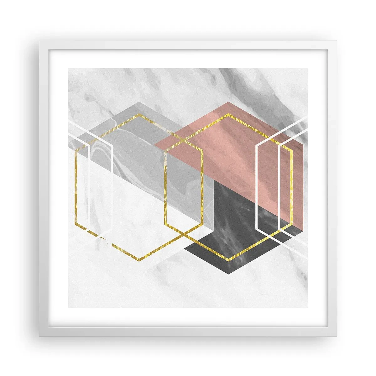 Poster în ramă albă - Compoziția lanțului - 50x50 cm