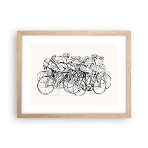 Poster în ramă de stejar deschis - Mână în mână - 40x30 cm