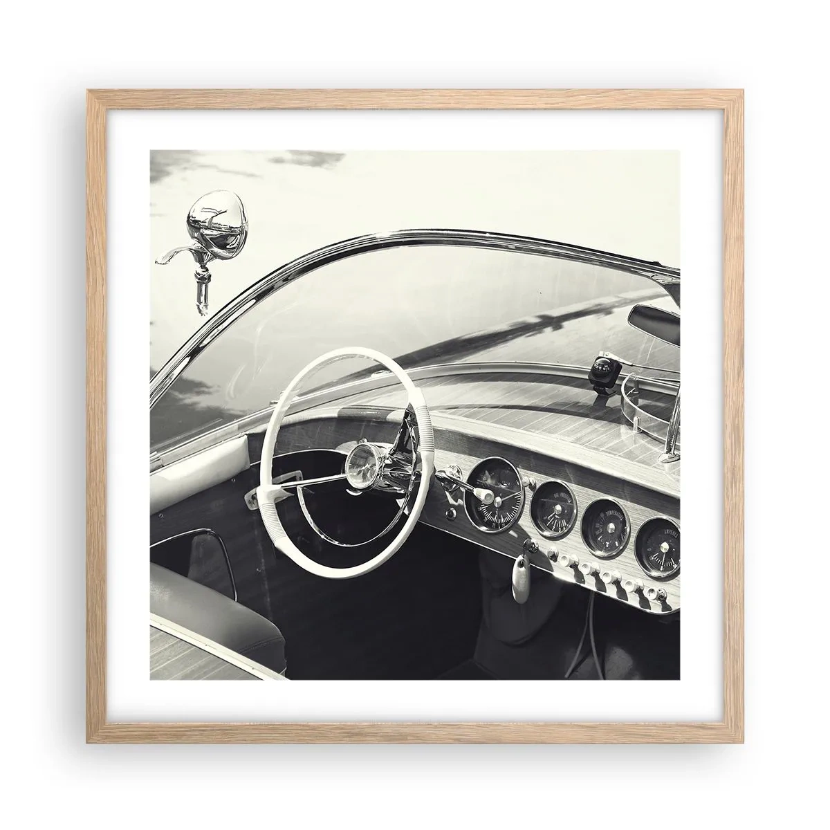 Poster în ramă de stejar deschis - E timpul pentru cei bogați - 50x50 cm