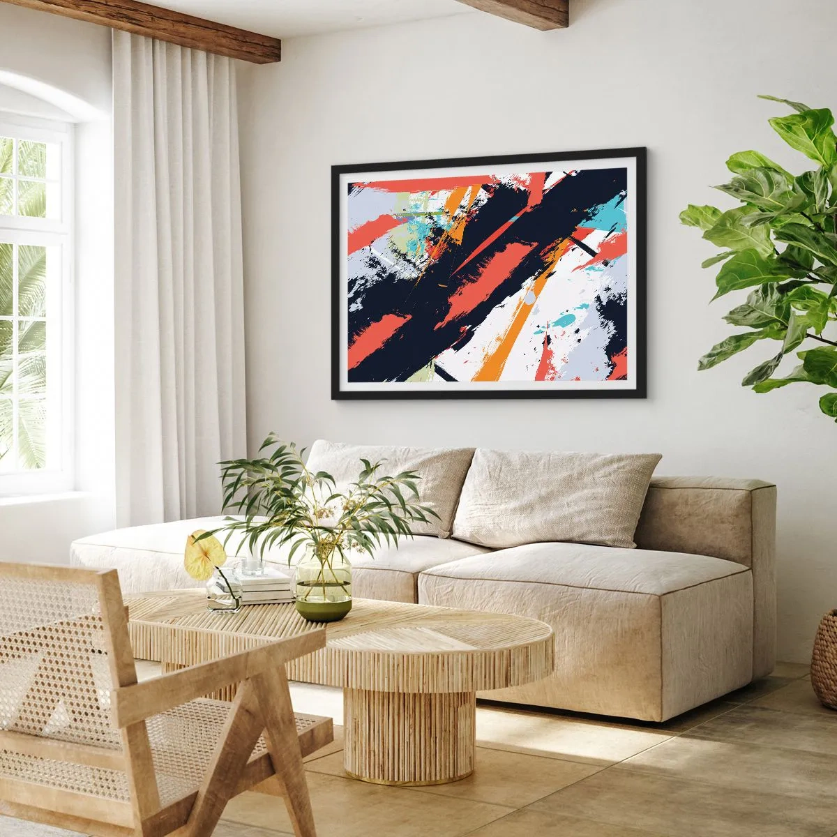 Poster în ramă neagră - Compoziție dinamică - 91x61 cm