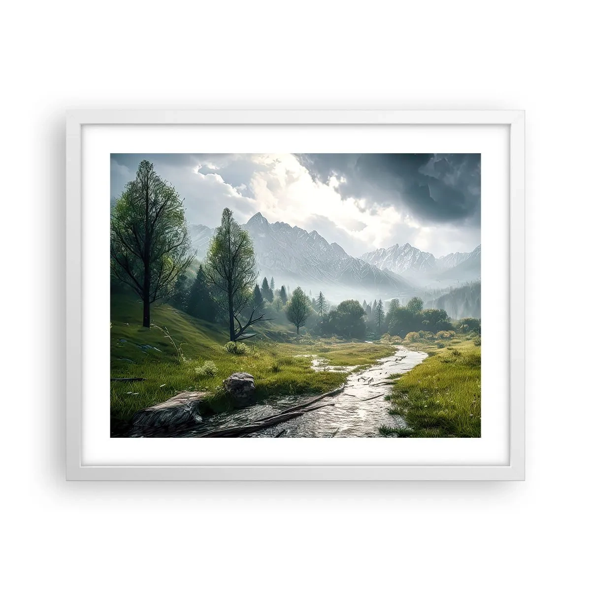 Poster în ramă albă - Până acolo și înapoi - 50x40 cm