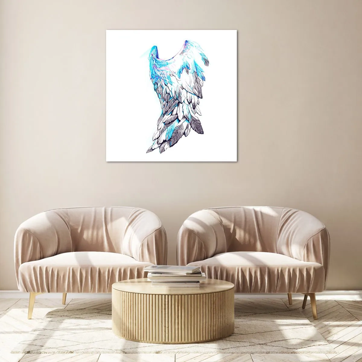 Tablou pe sticlă - Am nevoie de aripi - 30x30 cm