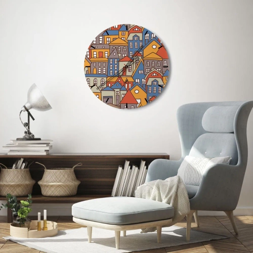 Ceas de perete - Ceas pe sticlă - În spatele casei - 40x40 cm