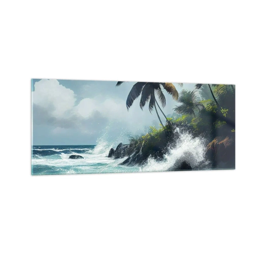 Tablou pe sticlă - Pe un țărm tropical - 100x40 cm