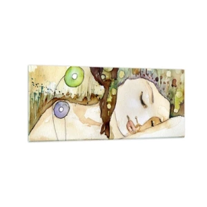 Tablou pe sticlă - Visul violet smarald - 120x50 cm