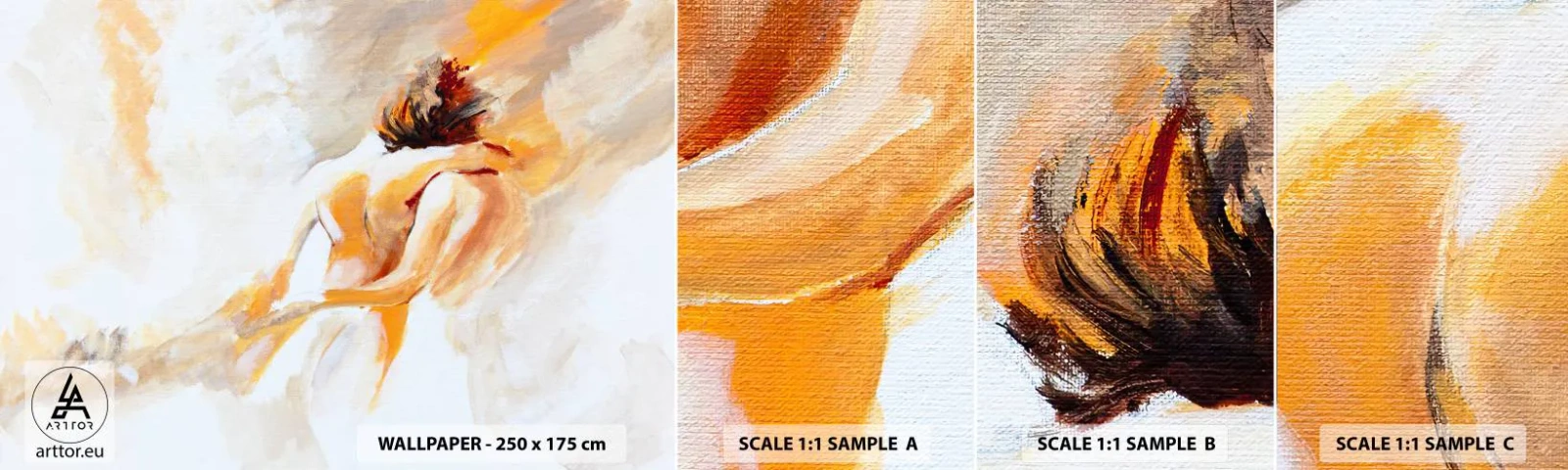 Mostră tapet autocolant Deluxe Sticker - În cerul proximității - Bucată, Cuplu îndrăgostit, Dragoste - 100x30 cm