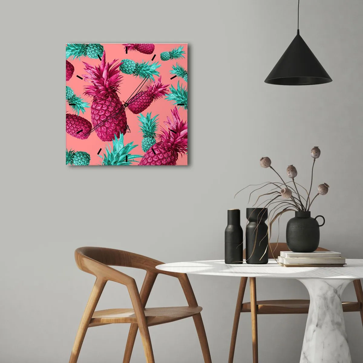 Ceas de perete - Ceas pe sticlă - Libertatea e dulce - 40x40 cm