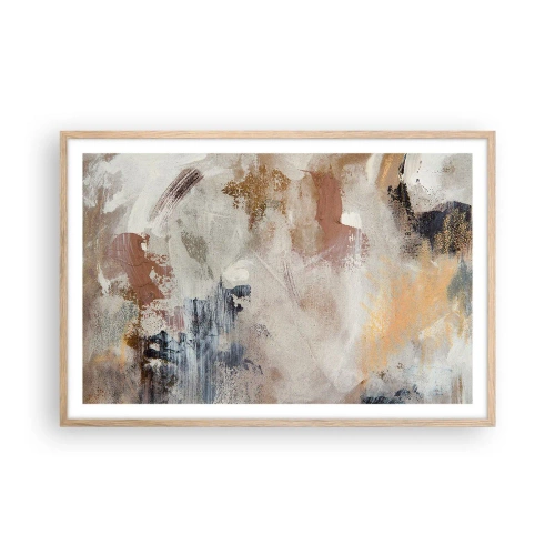 Poster în ramă de stejar deschis - Abstracție cețoasă - 91x61 cm