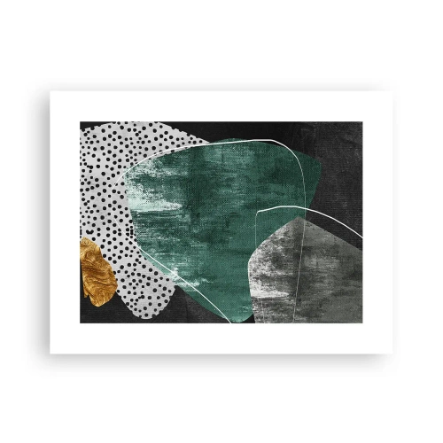 Poster - Abstracție colorată cu fulgi de aur - 40x30 cm