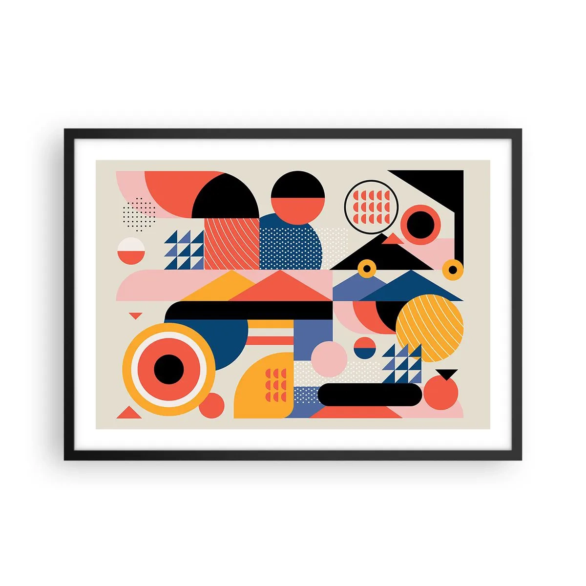 Poster în ramă neagră - Compoziție: joacă-te - 70x50 cm