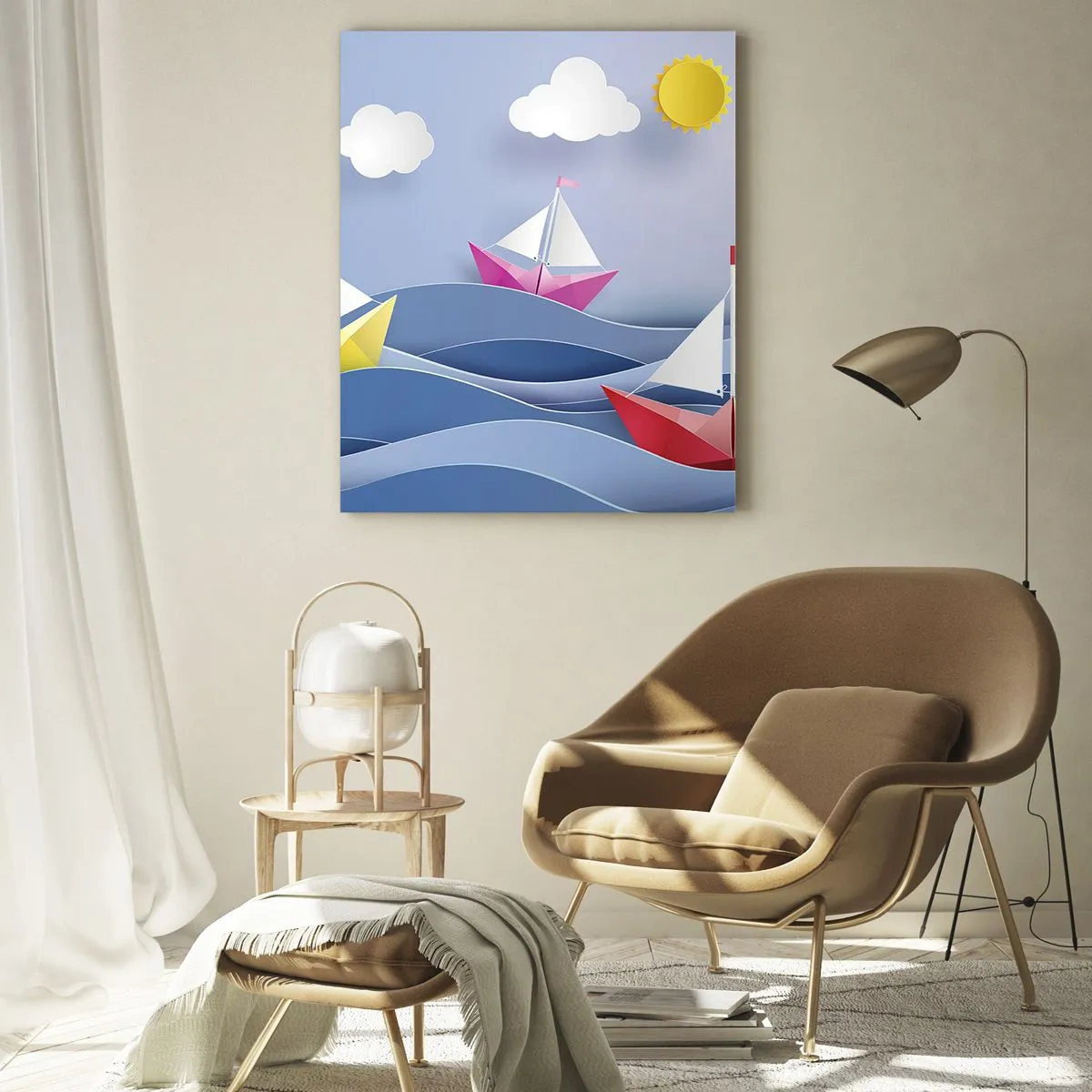 Tablou pe sticlă - Ah, ce plăcut e să te legeni printre valuri - 70x100 cm