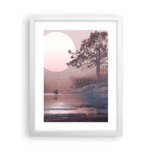 Poster în ramă albă - Minuni nocturne - 30x40 cm