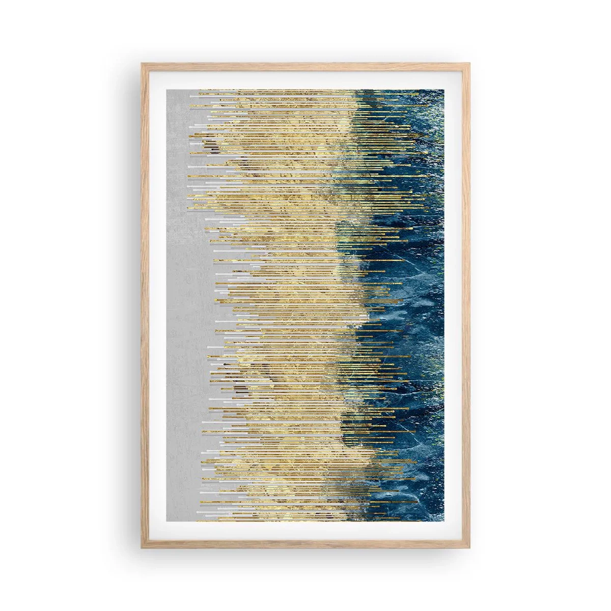 Poster în ramă de stejar deschis - Granița aurită - 61x91 cm