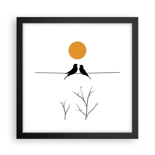 Poster în ramă neagră - Seară cu privighetori - 30x30 cm