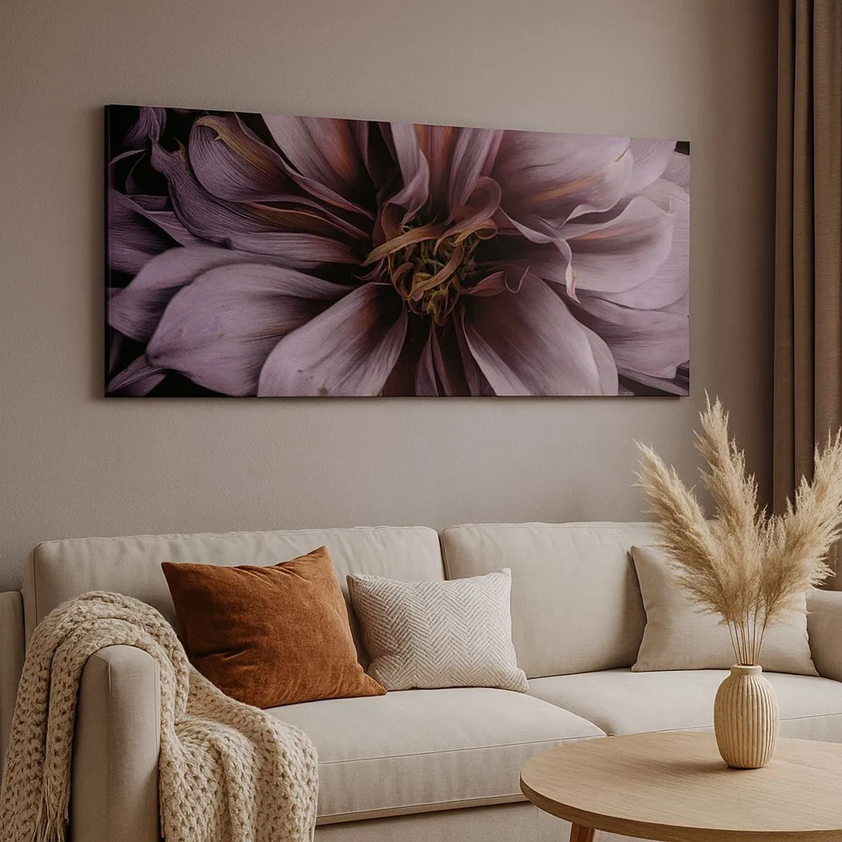 Tablou pe pânză - Inimă florală - 100x40 cm