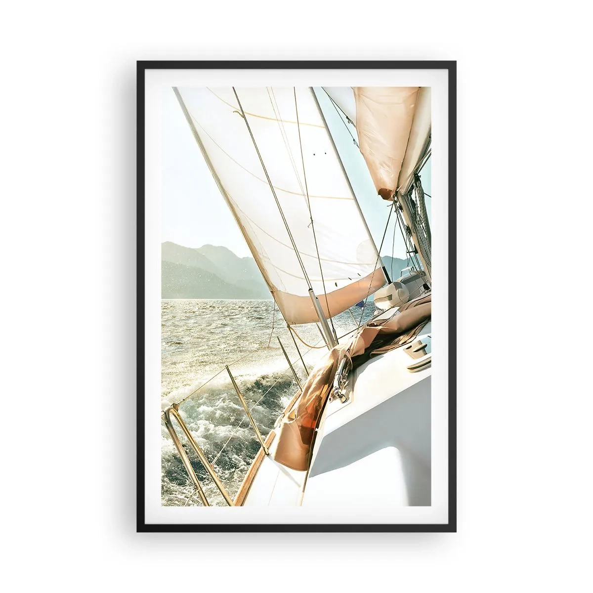 Poster în ramă neagră - Pânzele umflate de vânt - 61x91 cm