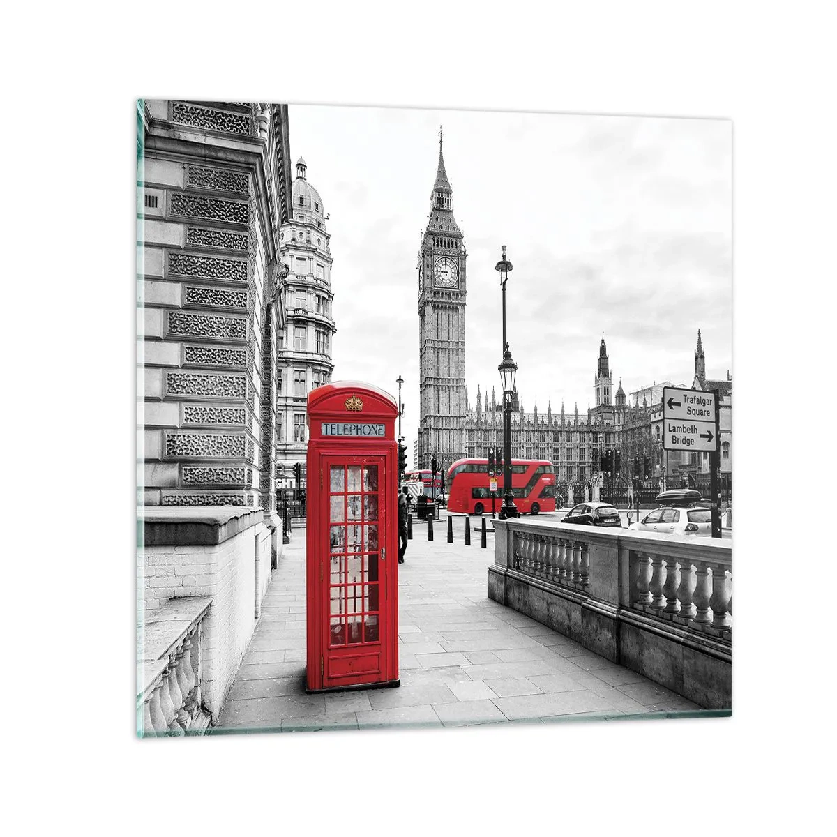 Tablou pe sticlă - Fără îndoială, Londra - 30x30 cm