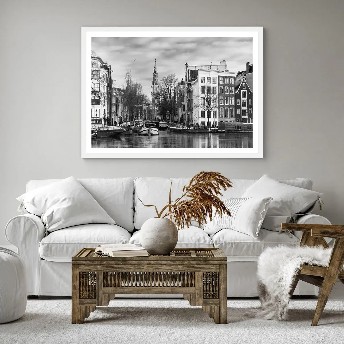 Poster în ramă albă - Amsterdam vibes - 91x61 cm