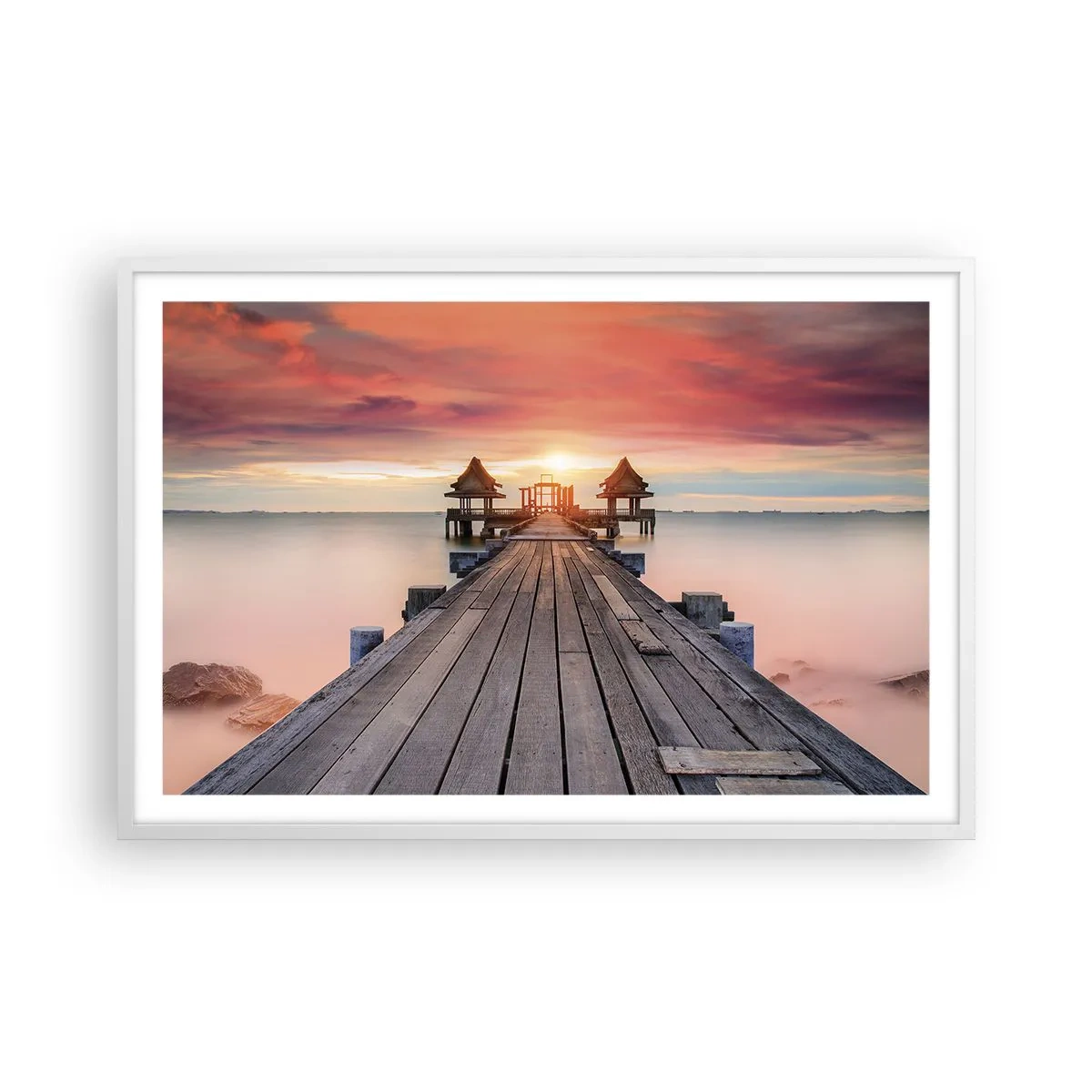 Poster în ramă albă - Vestul la est - 91x61 cm