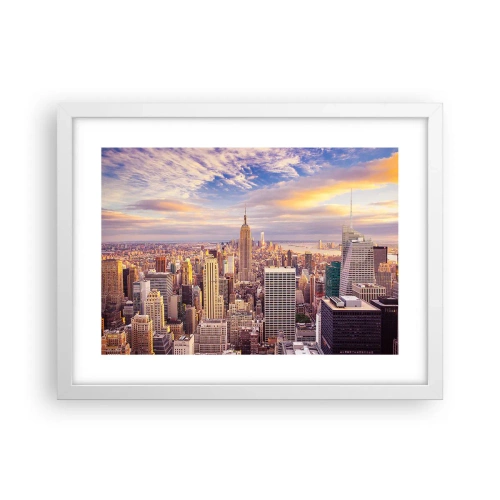 Poster în ramă albă - Ajungeți la nori înșiși - 40x30 cm