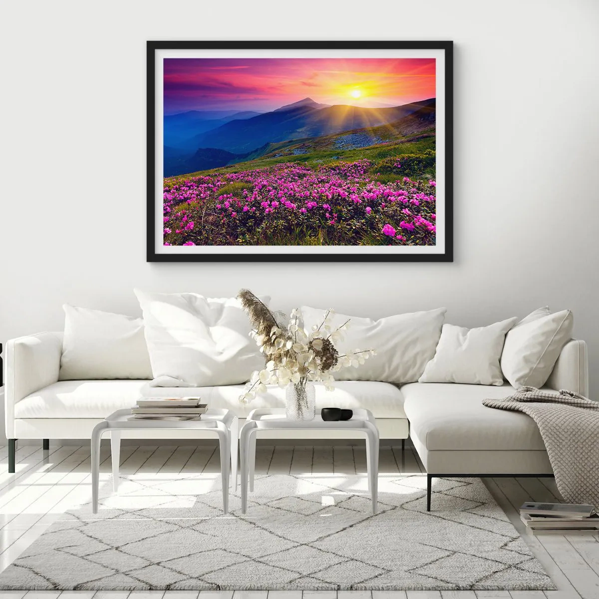 Poster în ramă neagră - ... Și peste tot în jur se simte un miros de jneapăn și parfum de ierburi... - 100x70 cm