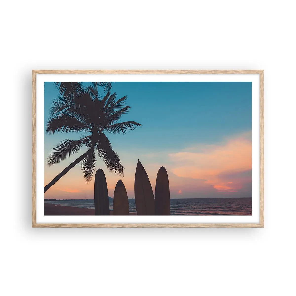 Poster în ramă de stejar deschis - Și mâine ne vom distra - 91x61 cm