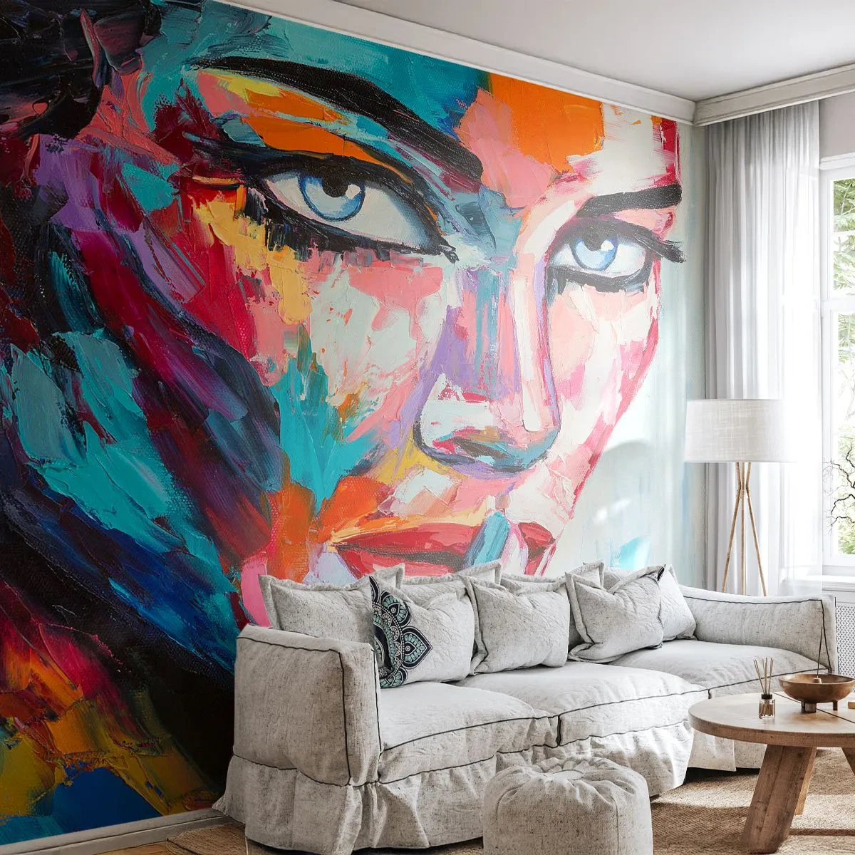 Fototapetă personalizată Premium Canvas - Primul nostru secret - Portretul unei femei, Față, Bucată