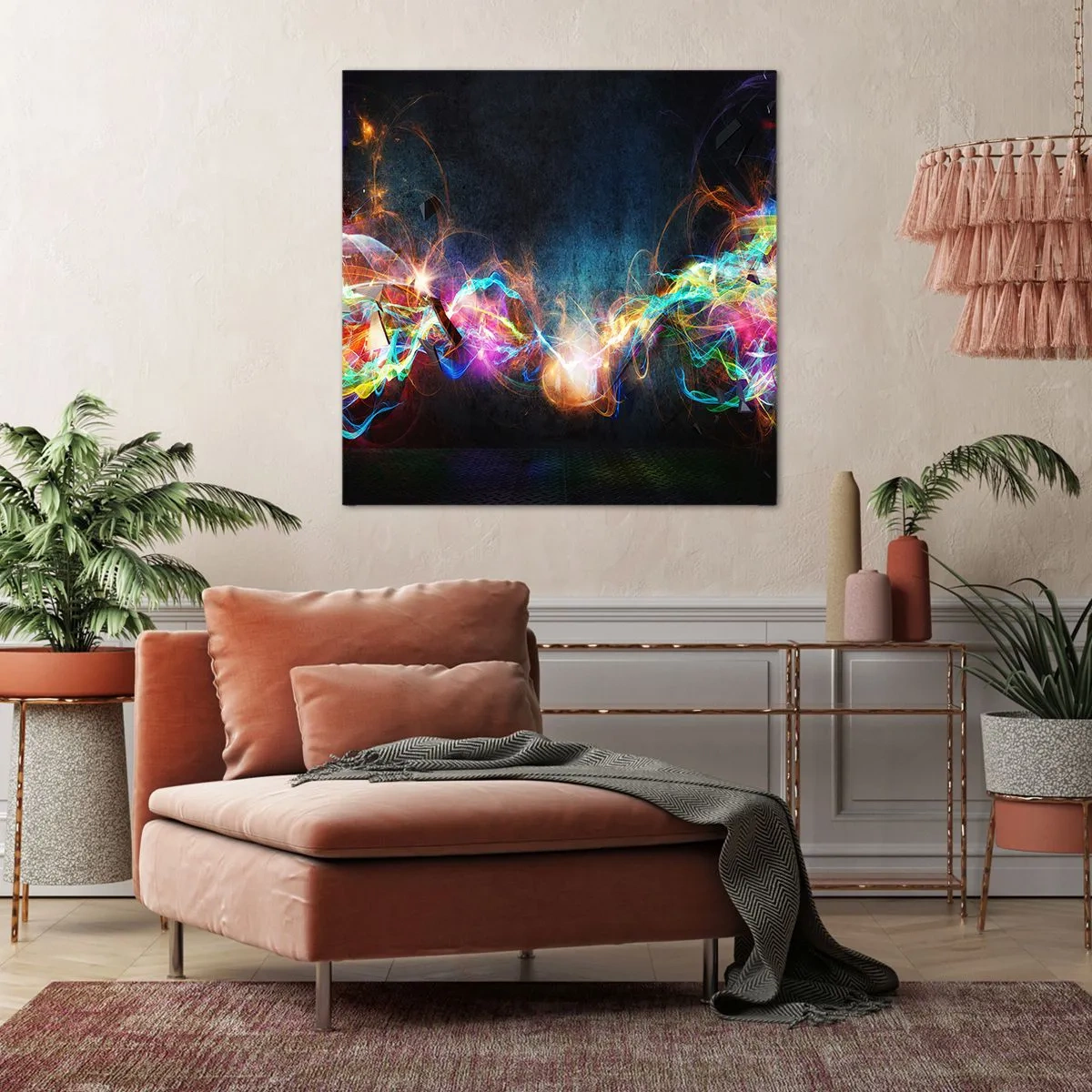Tablou pe pânză - Cu bucurie împotriva întunericului - 60x60 cm
