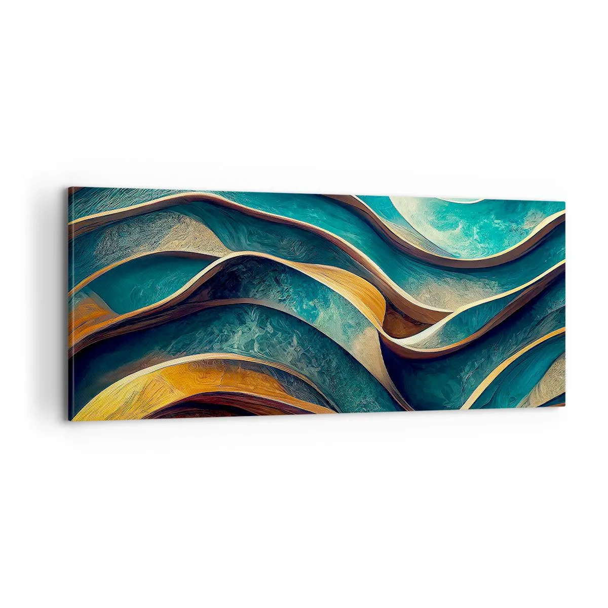 Tablou pe pânză - Meandre de albastru - 100x40 cm
