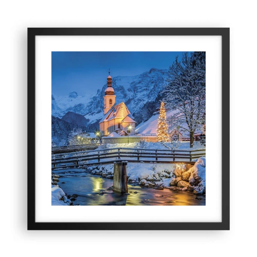 Poster în ramă neagră - Spiritul Crăciunului - 40x40 cm