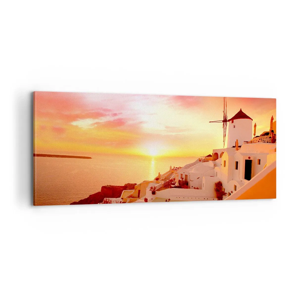 Tablou pe pânză - Dizolvându-se în alb și auriu - 100x40 cm