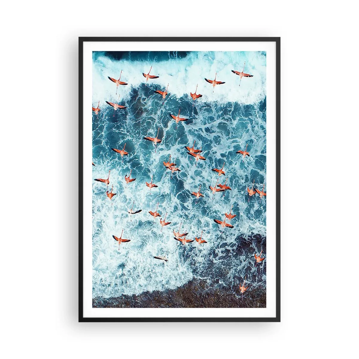 Poster în ramă neagră - Parada de la malul mării - 70x100 cm