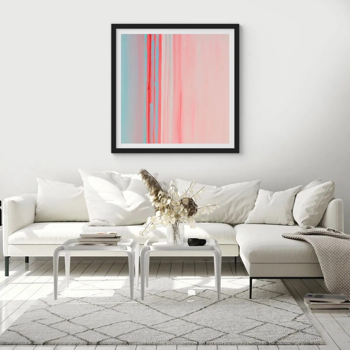 Poster în ramă neagră - Abstracție în zori - 30x30 cm