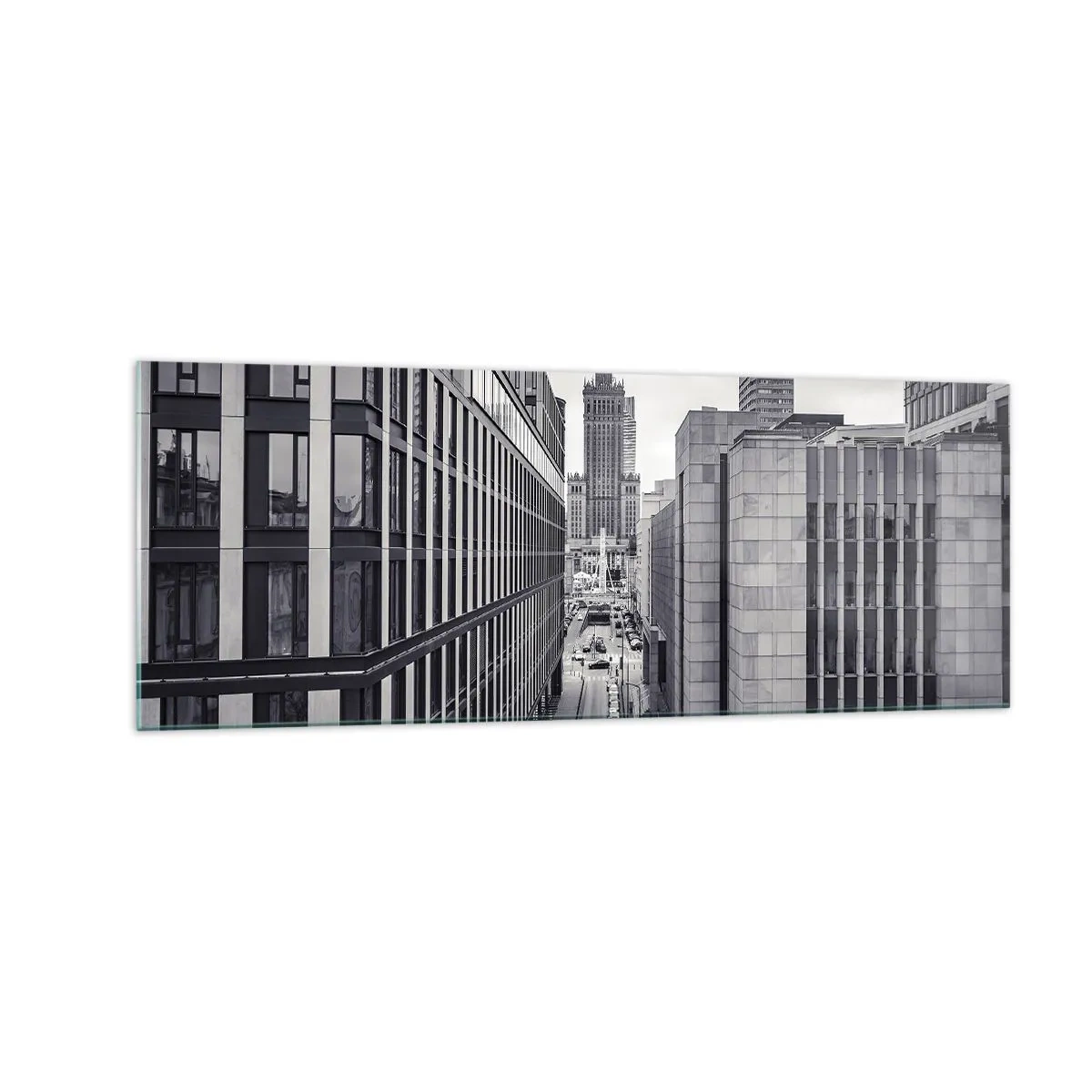 Tablou pe sticlă - Vale citadină din Varșovia - 140x50 cm