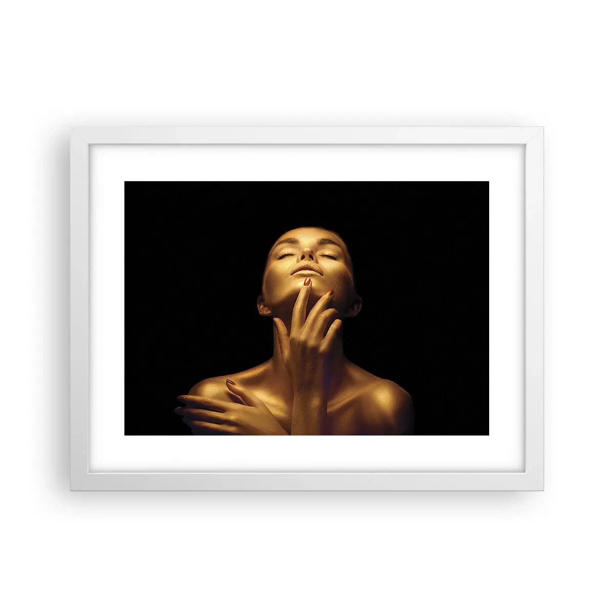 Poster în ramă albă - Ca mătasea aurie - 40x30 cm