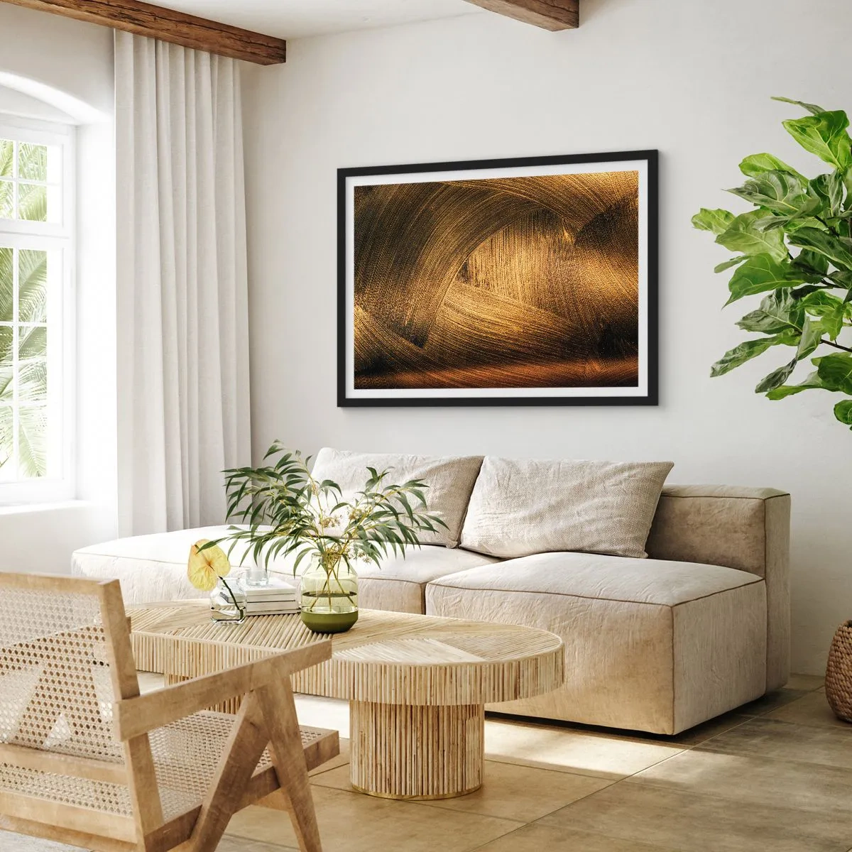 Poster în ramă neagră - Într-un labirint de aur - 100x70 cm