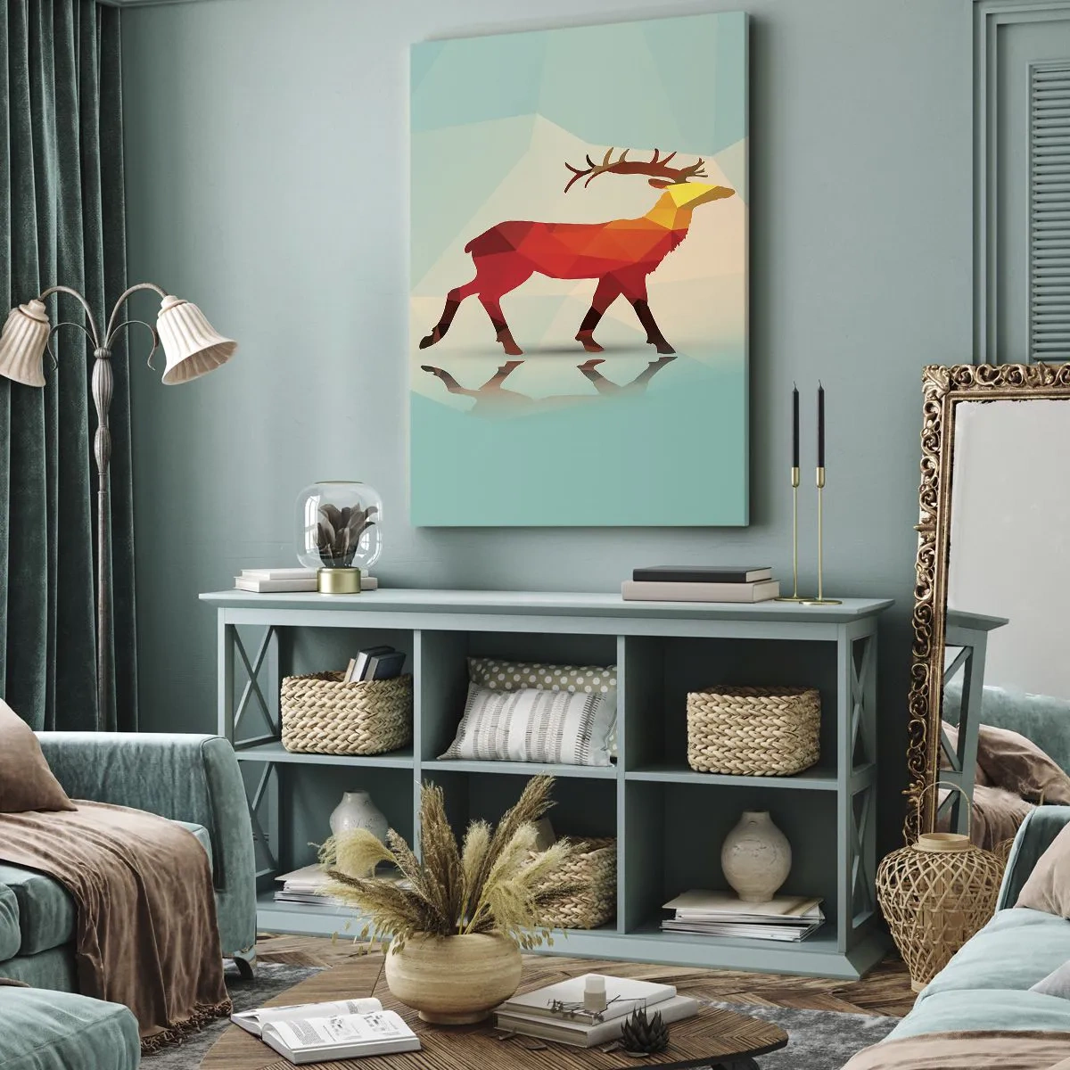 Tablou pe pânză - Cerb geometric - 50x70 cm