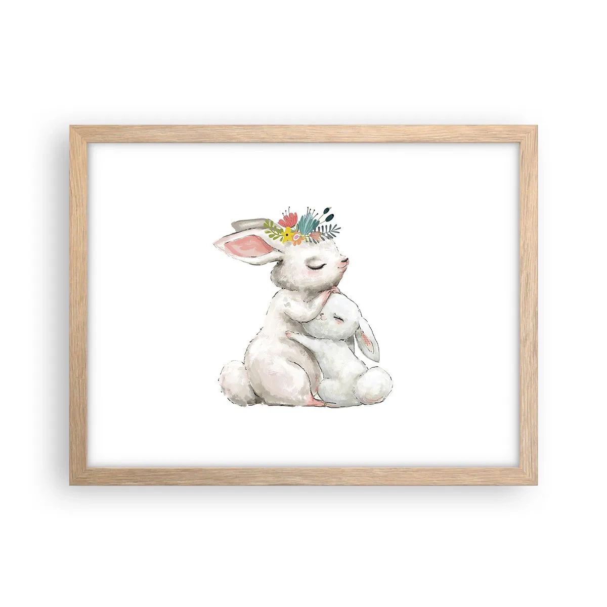 Poster în ramă de stejar deschis - Ca la mama - 40x30 cm