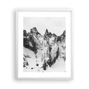 Poster în ramă albă - Amenințarea crestei de granit - 40x50 cm