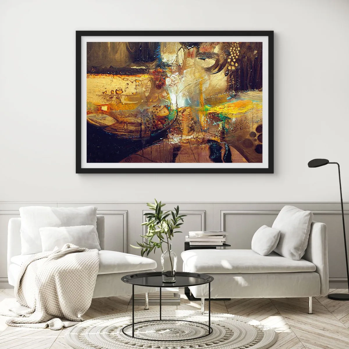 Poster în ramă neagră - Rece, călduț, fierbinte - 40x30 cm