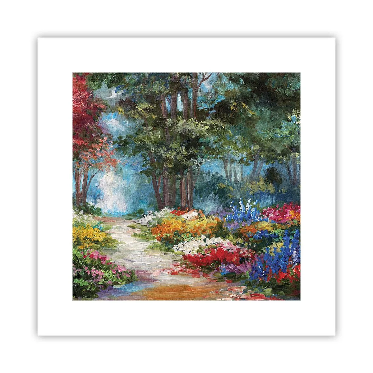 Poster - Grădină de pădure, pădure de flori - 30x30 cm