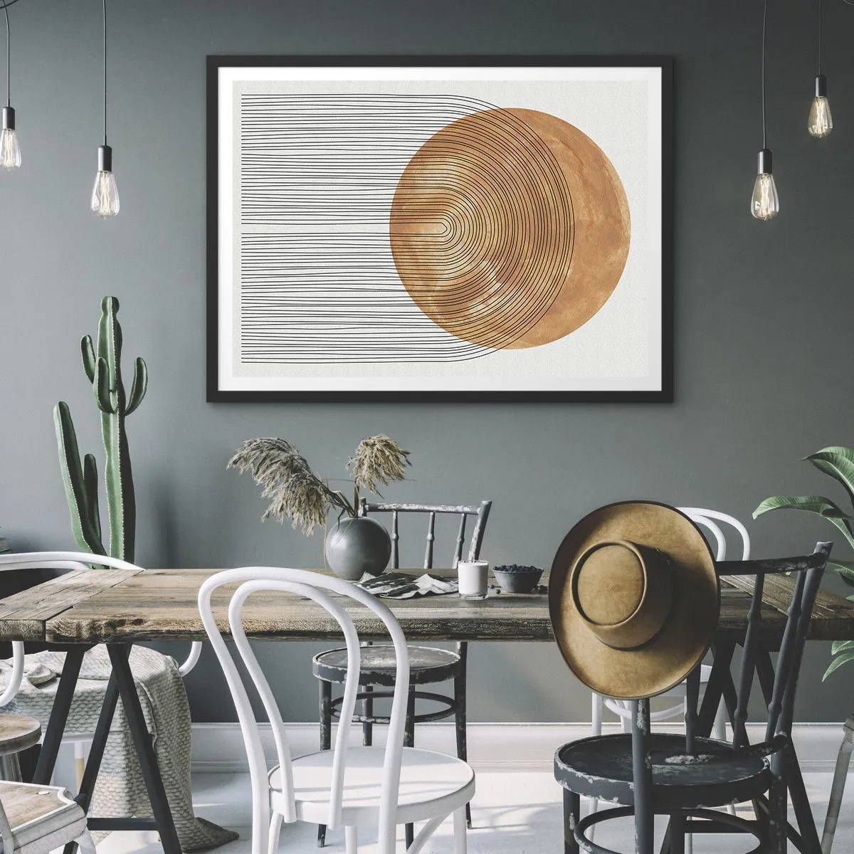 Poster în ramă neagră - Compoziția solară - 40x30 cm