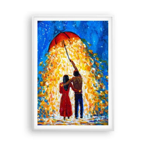 Poster în ramă albă - Magia unei seri ploioase? - 70x100 cm