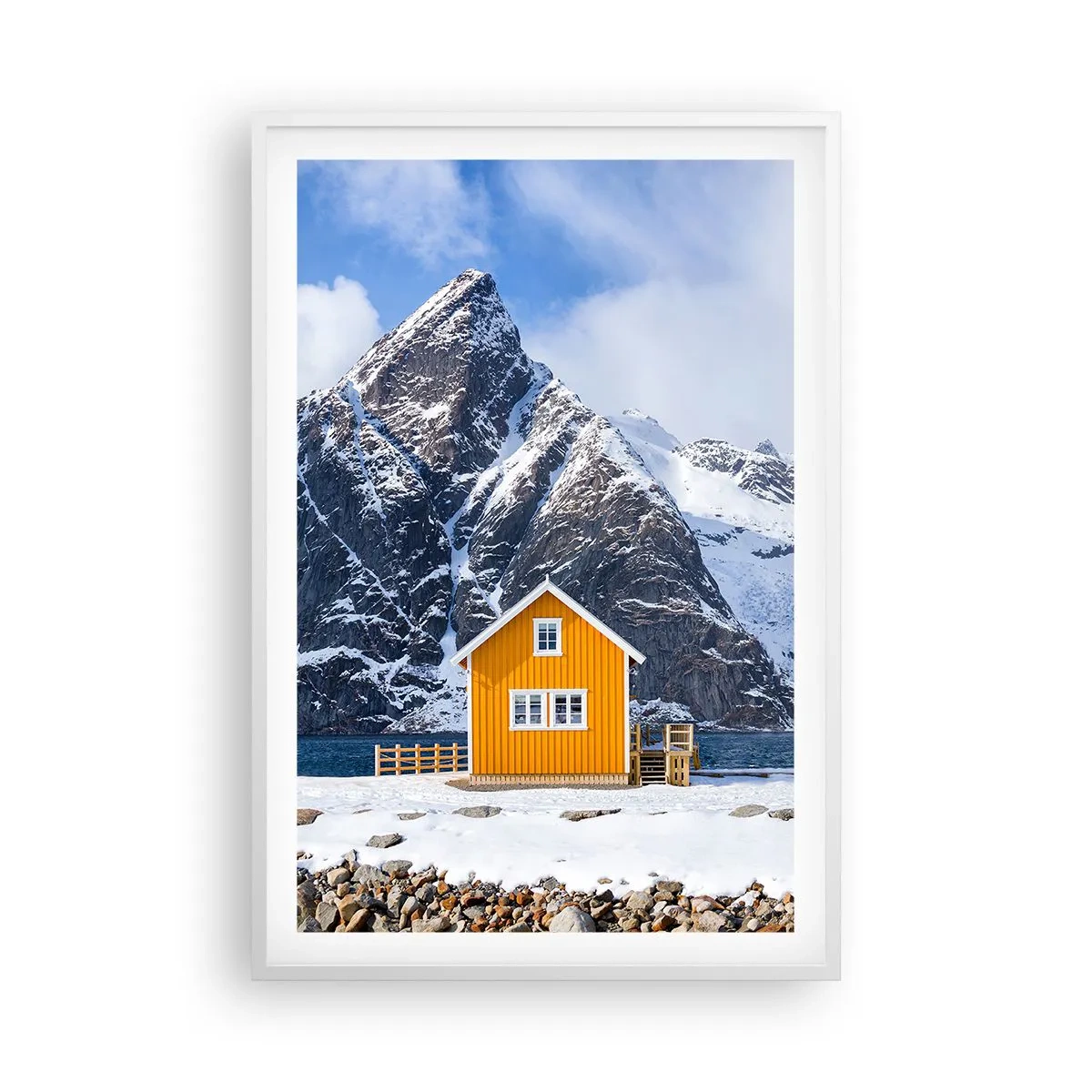 Poster în ramă albă - Vacanță scandinavă - 61x91 cm