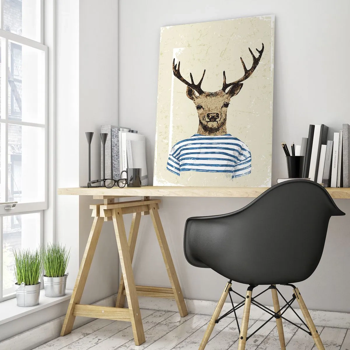 Tablou pe sticlă - Pentru că îmi plac cămășile cu dungi! - 50x70 cm