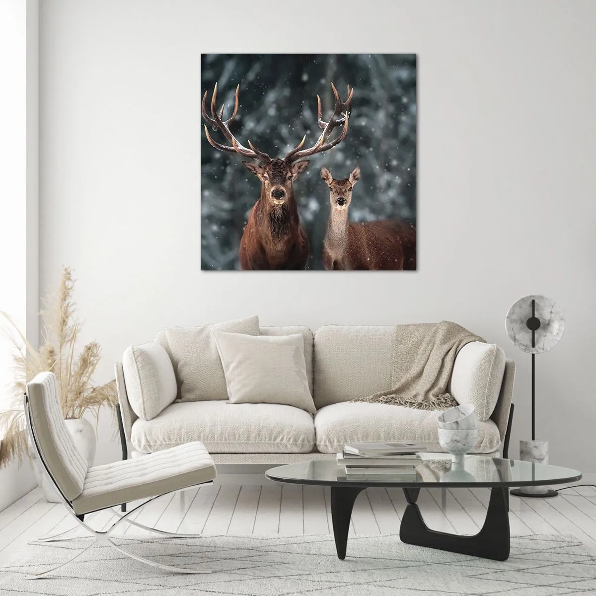 Tablou pe sticlă - Stăpânul pădurii și soția sa - 60x60 cm