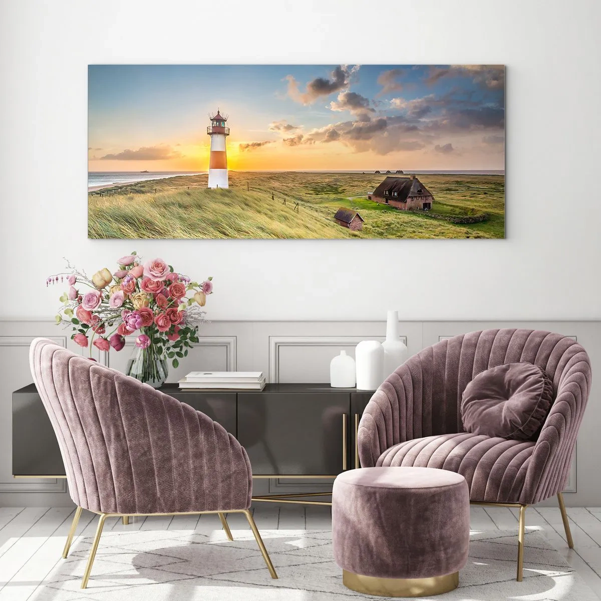 Tablou pe sticlă - Între valuri - 140x50 cm