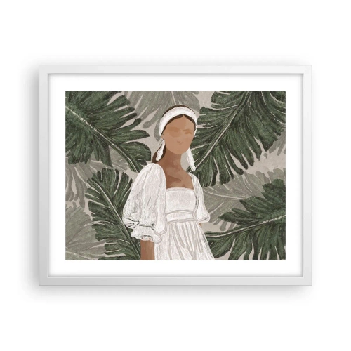 Poster în ramă albă - Portret exotic - 50x40 cm