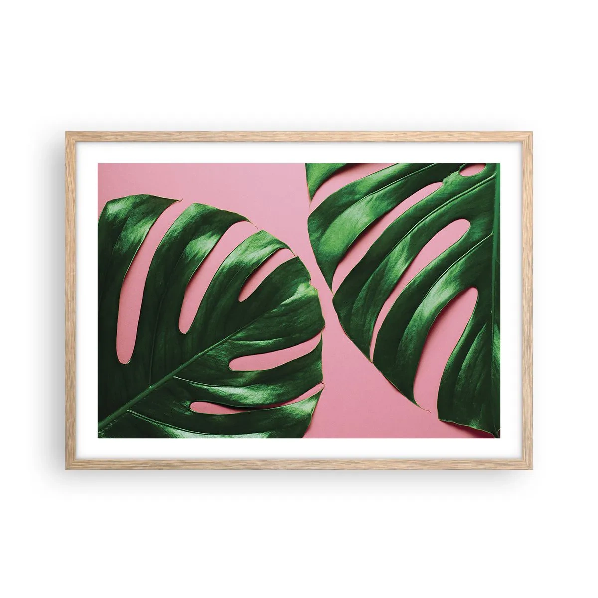 Poster în ramă de stejar deschis - Întâlnire verde - 70x50 cm